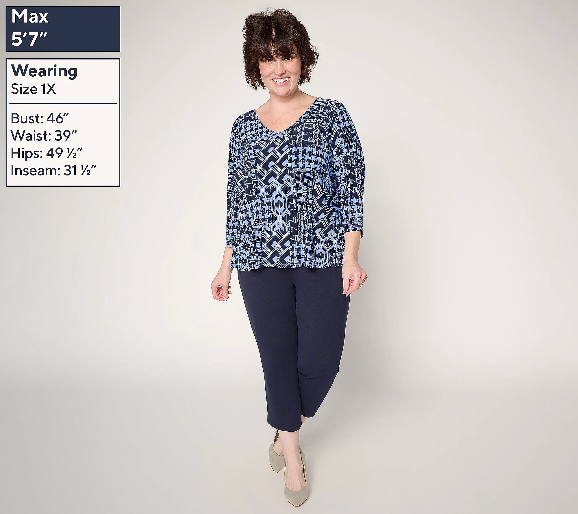 ABR Printed top and solid pant set