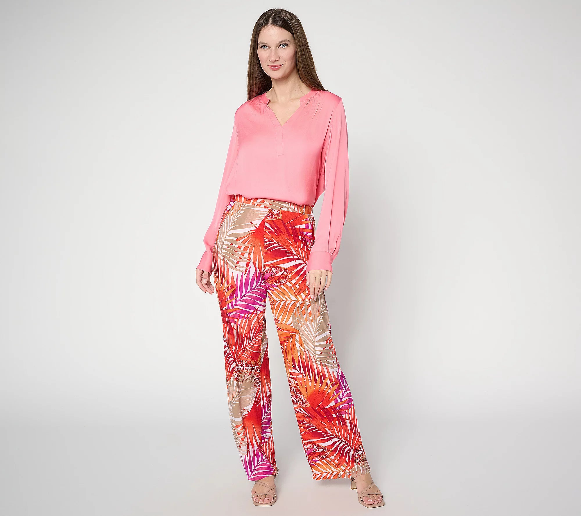 Attitudes by Renee Printed Como Jersey Wide Leg Cabana Pant