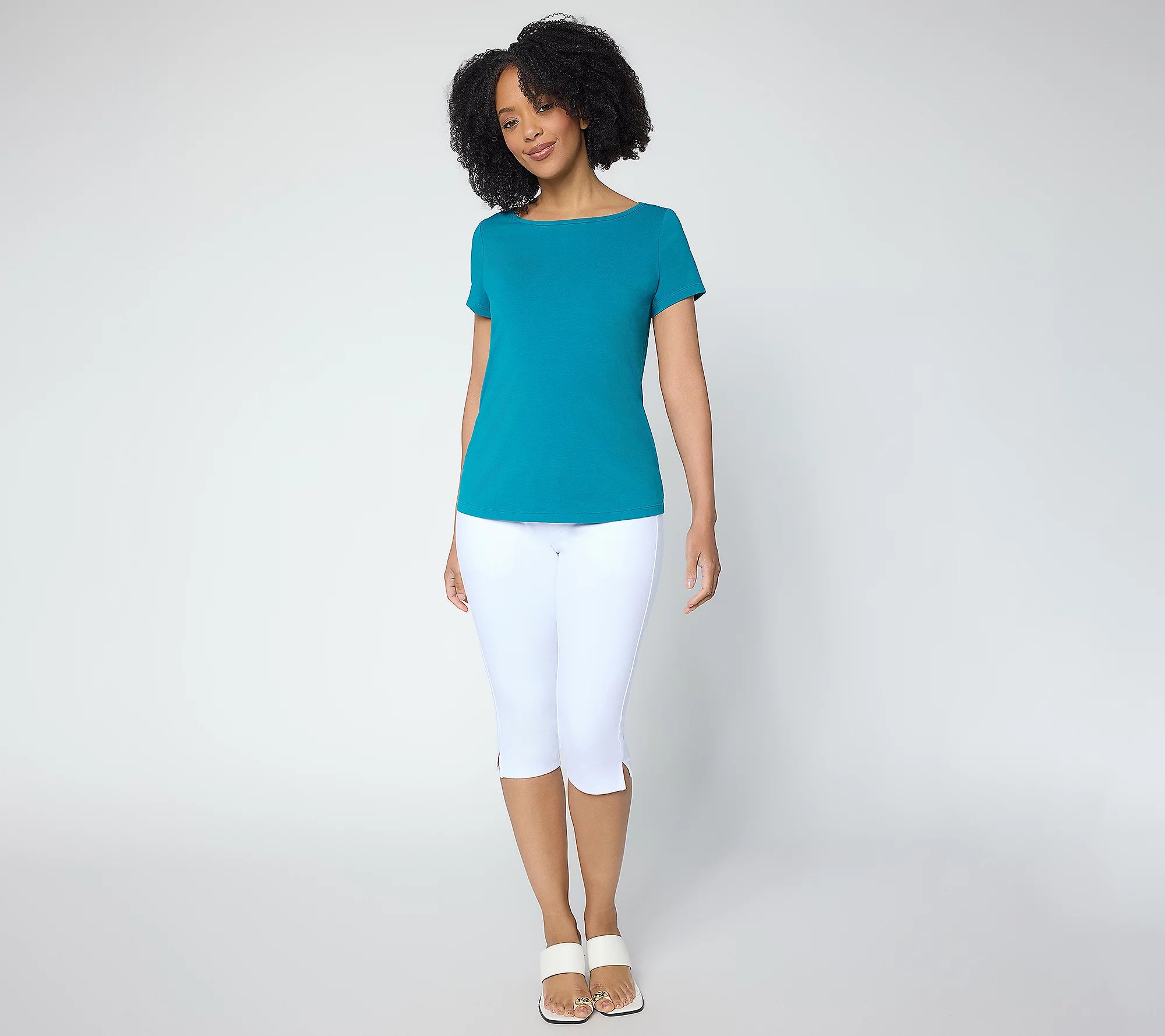 Attitudes by Renee Washed Cotton Jersey Bow Back Top