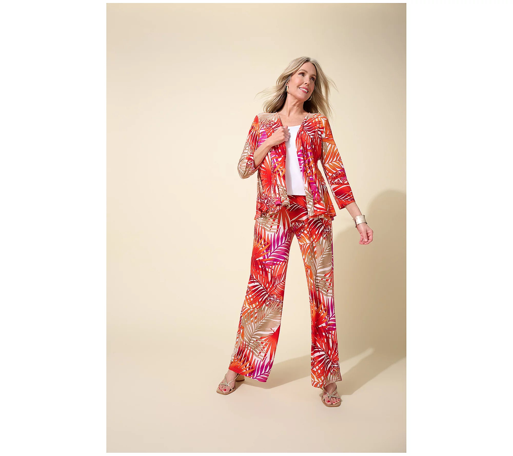 Attitudes by Renee Printed Como Jersey Topper