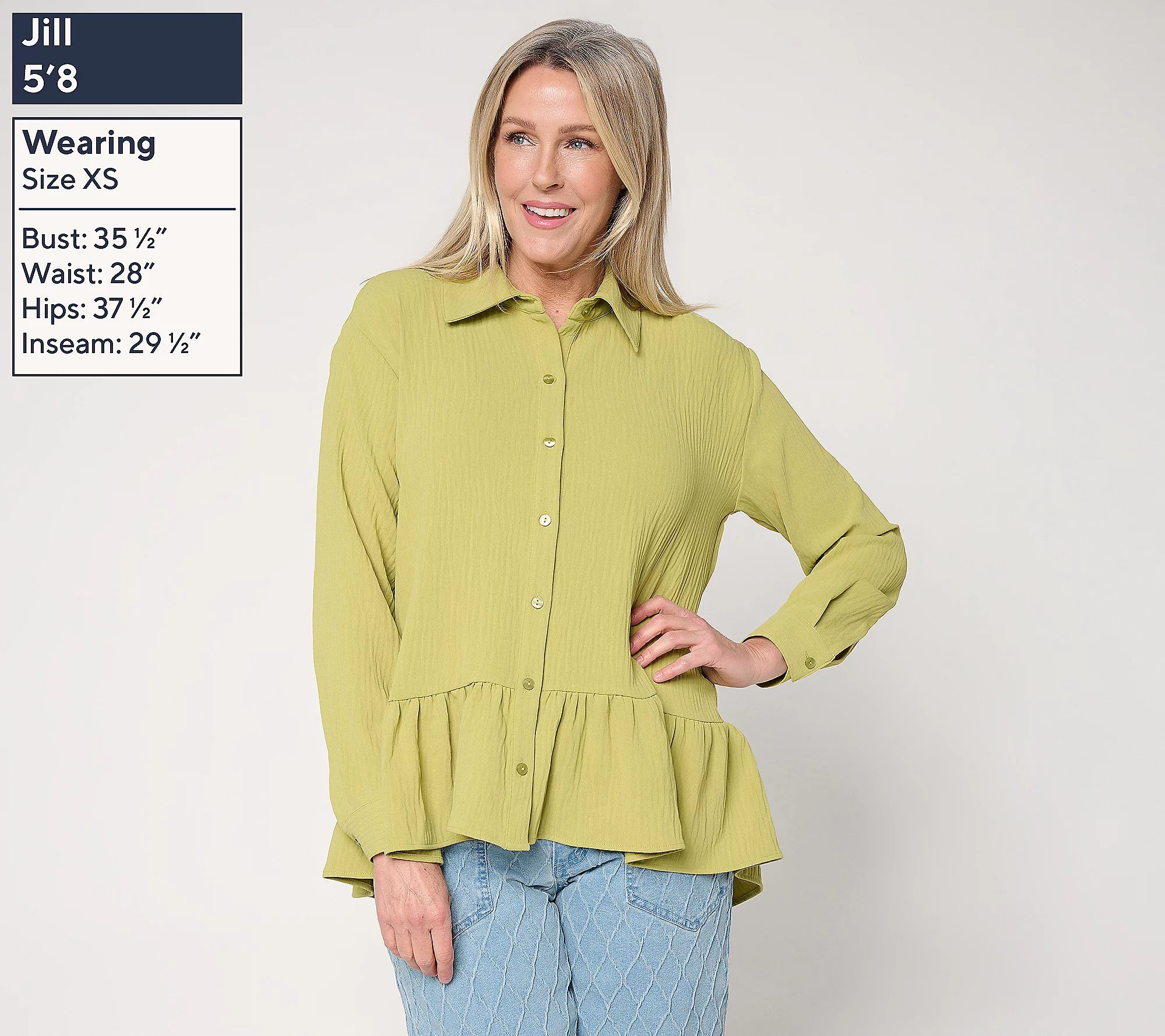 Attitudes by Renee Textured Woven Ruffle Top