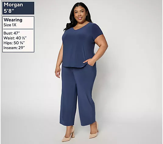 Attitudes by Renee Como Jersey Top and Pant Set