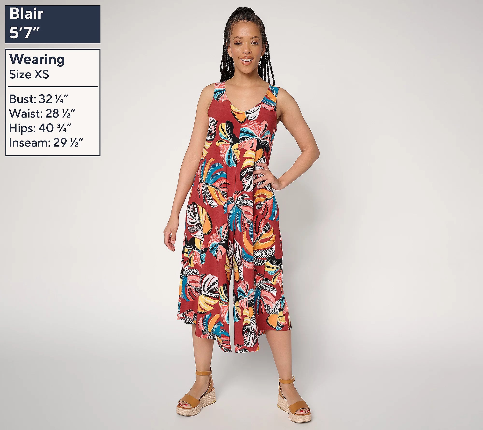 Attitudes by Renee V Neck Handkerchief Jumpsuit
