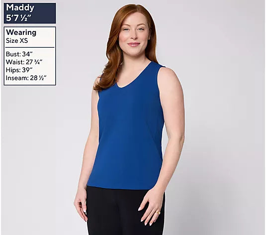 Attitudes by Renee Washed Cotton V-Neck Sleeveless Top