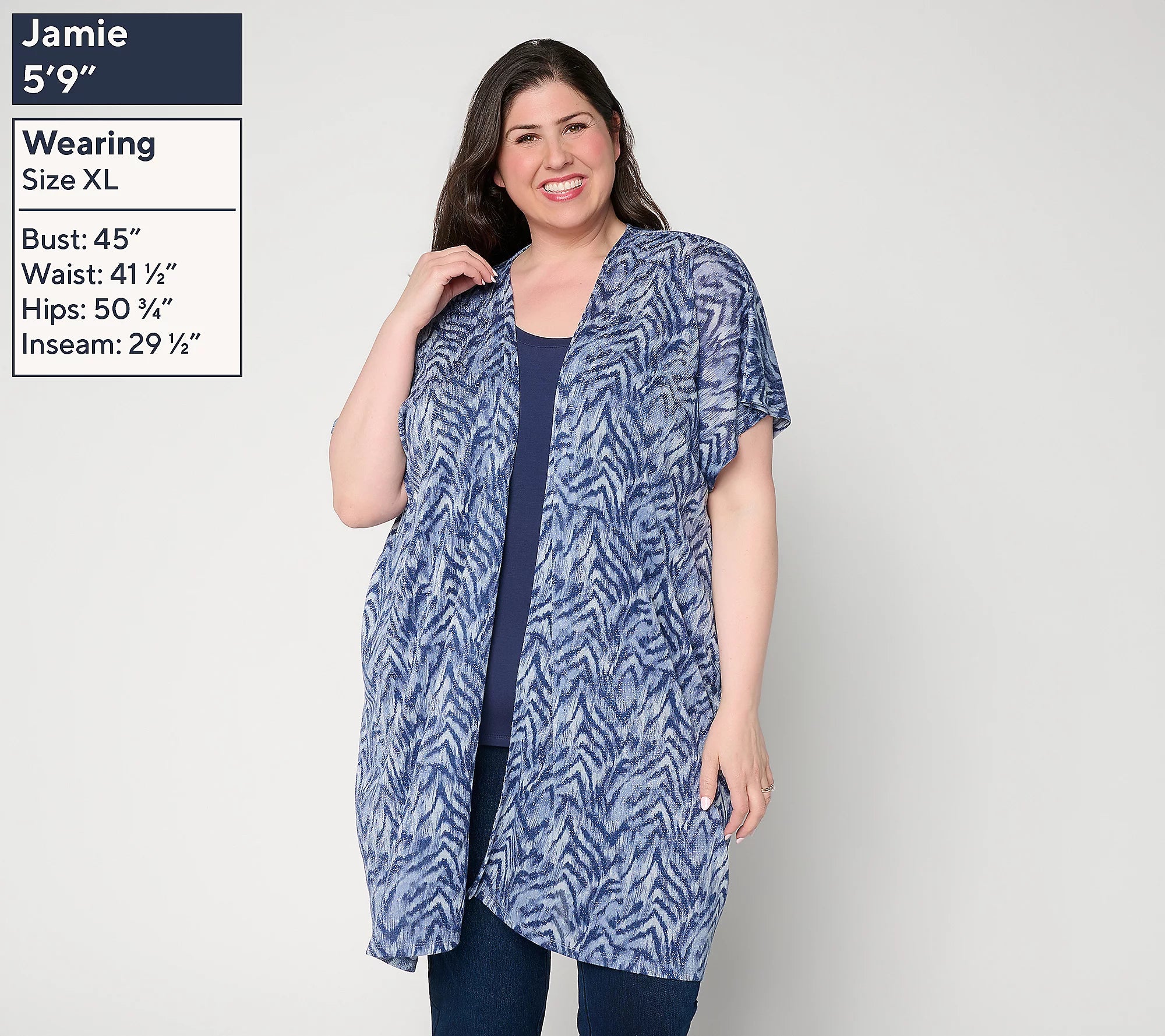 Attitudes by Renee Printed Knit Topper