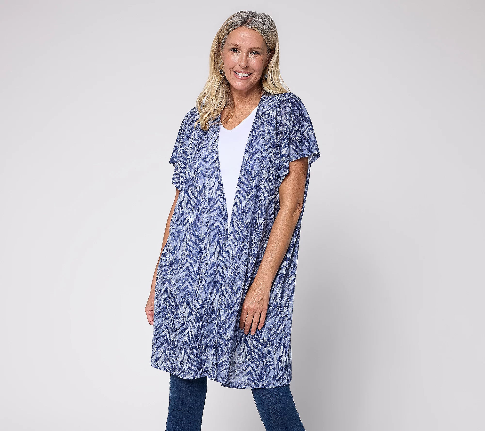 Attitudes by Renee Printed Knit Topper