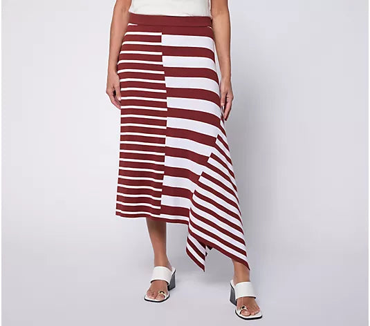 Attitudes by Renee Regular Asymmetric Seaside Sweater Knit Skirt