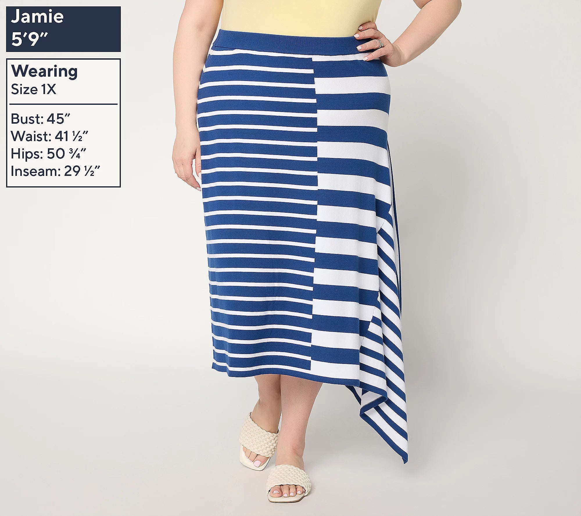 Attitudes by Renee Regular Asymmetric Seaside Sweater Knit Skirt