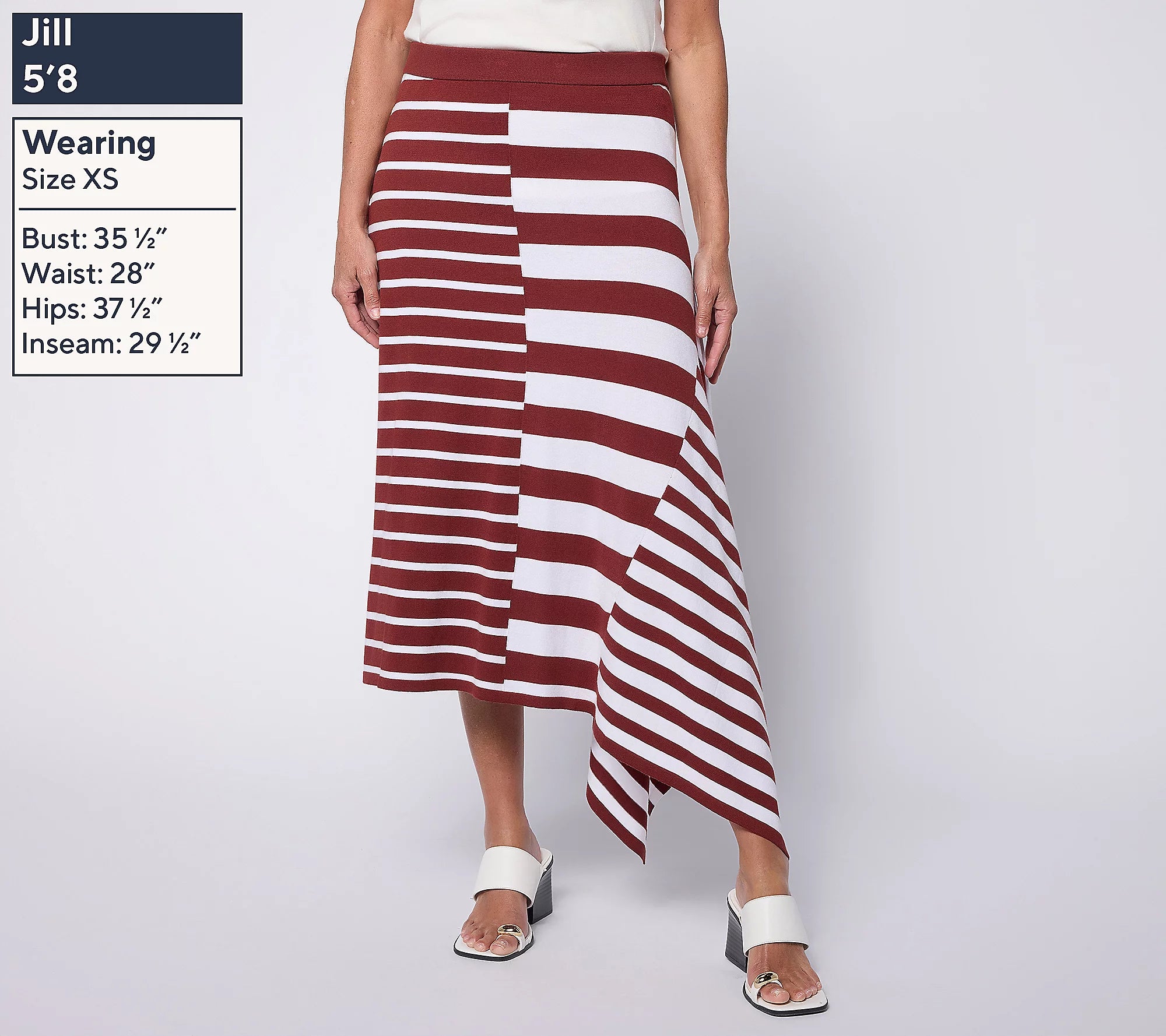 Attitudes by Renee Regular Asymmetric Seaside Sweater Knit Skirt