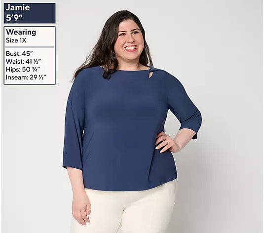Attitudes by Renee Como Jersey Twist Detail Top