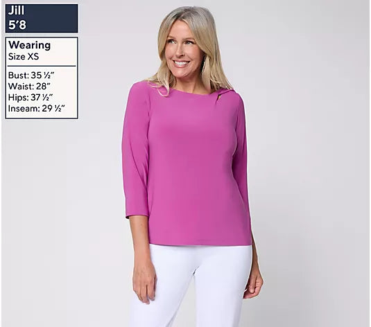 Attitudes by Renee Como Jersey Twist Detail Top