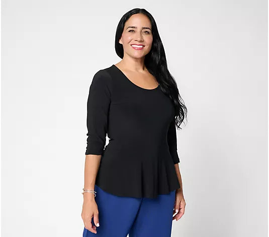 Attitudes by Renee Como Jersey Peplum Top