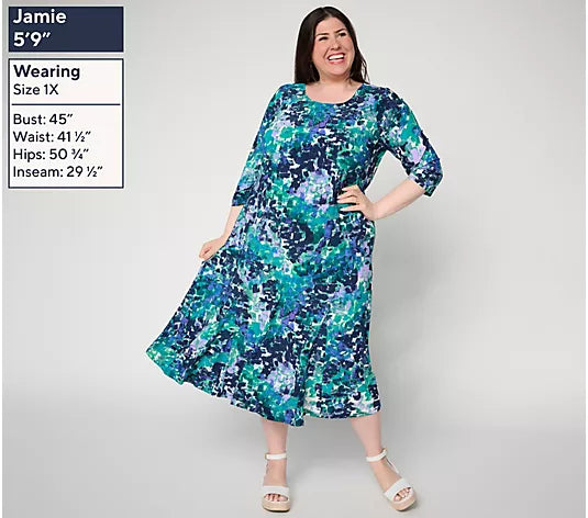 Attitudes by Renee Fit and Flare Como Jersey Midi Dress