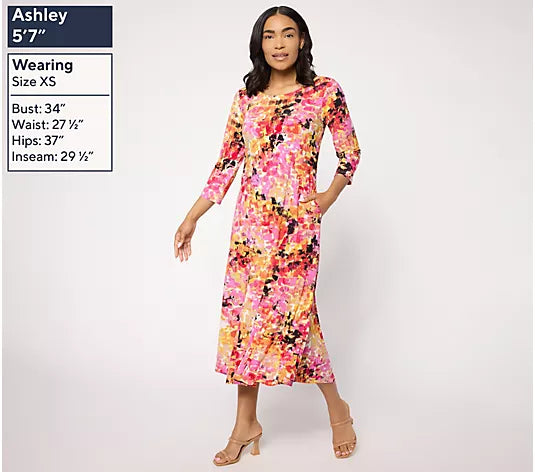 Attitudes by Renee Fit and Flare Como Jersey Midi Dress
