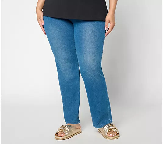 Women with Control Prime Stretch Denim Straight Leg Jeans