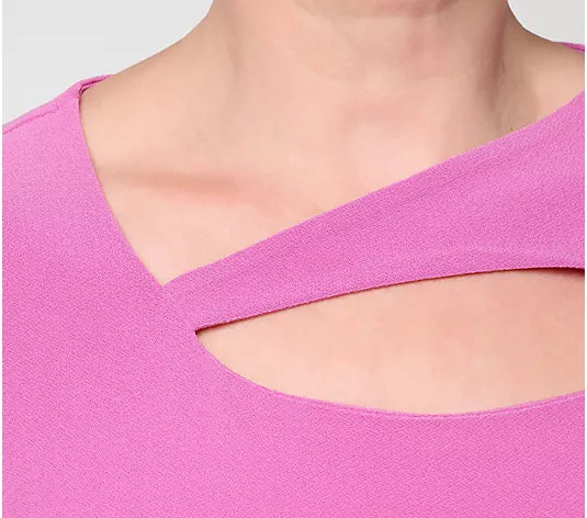 Women with Control Moss Crepe 3/4 Length Sleeve Top