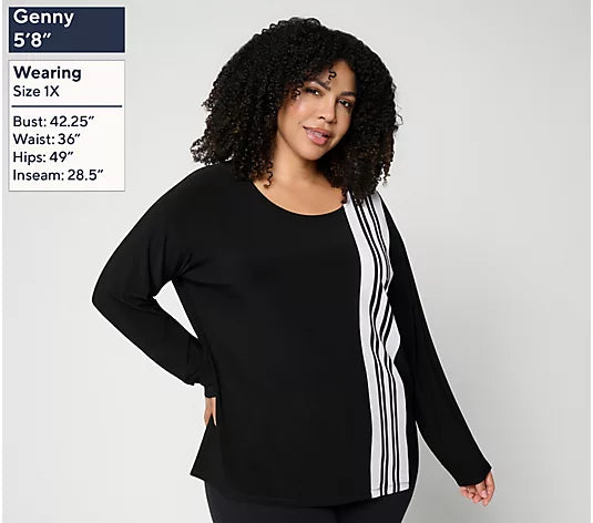 Women with Control La Roma Stripe Long Sleeve Top