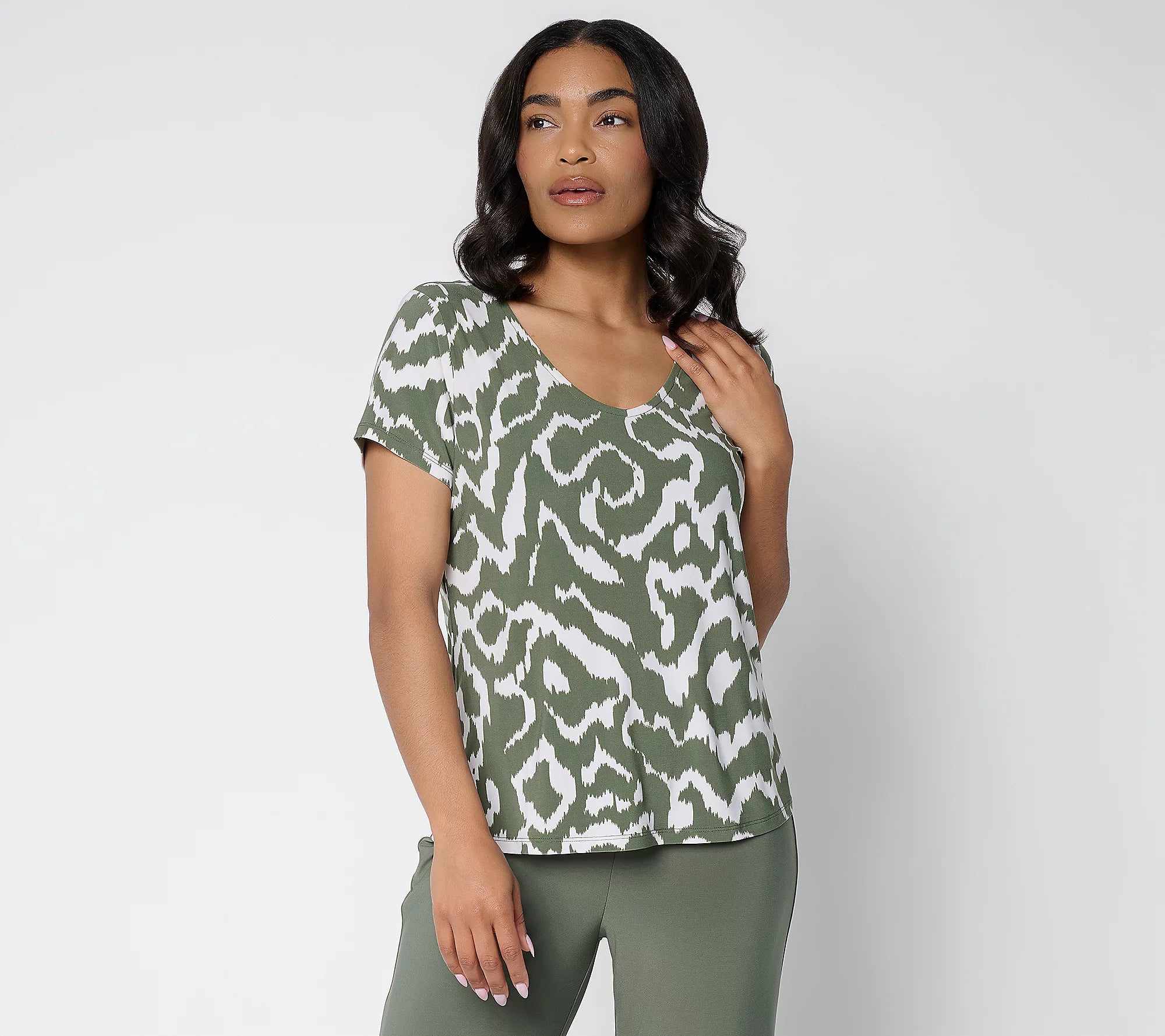 Attitudes by Renee Como Jersey V-Neck Top