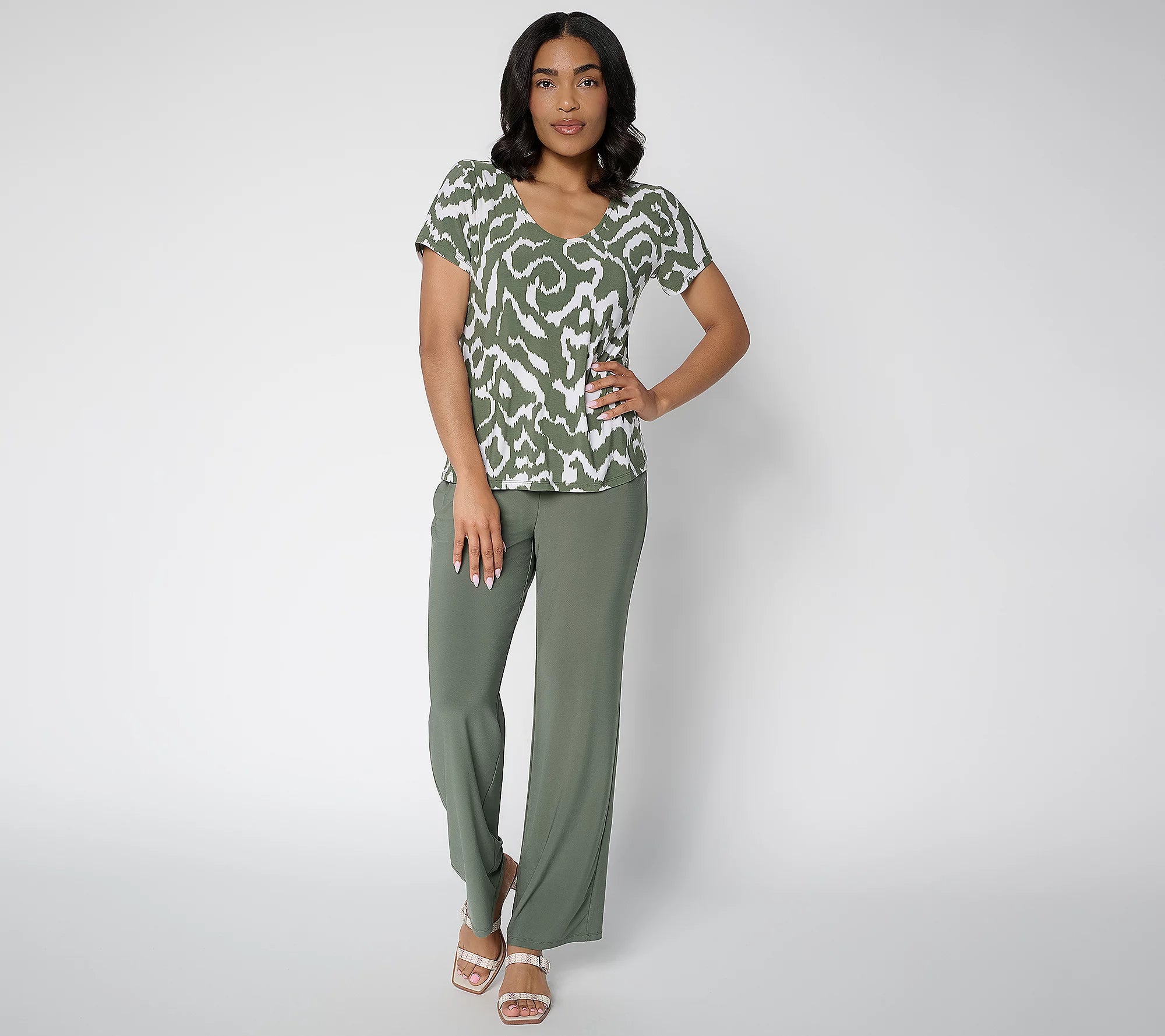 Attitudes by Renee Como Jersey V-Neck Top