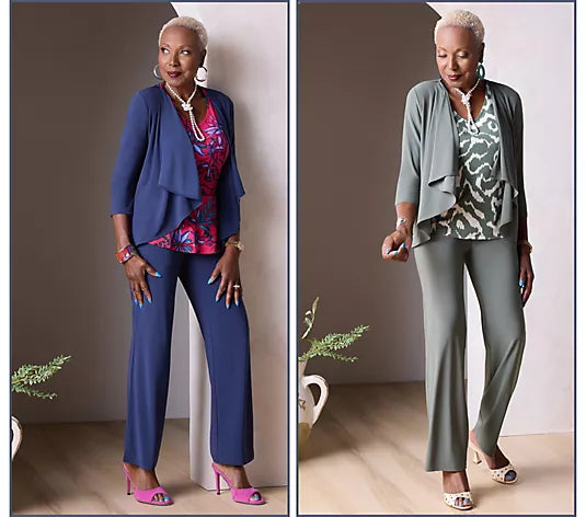 Attitudes by Renee Regular Wardrobe Warriors 2PC Como Jersey Set