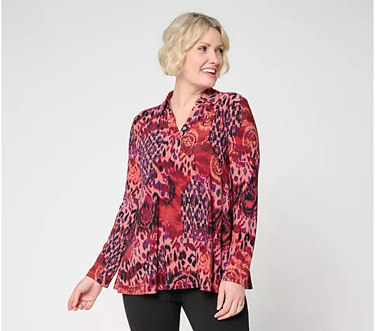 Women with Control Printed Knit Top