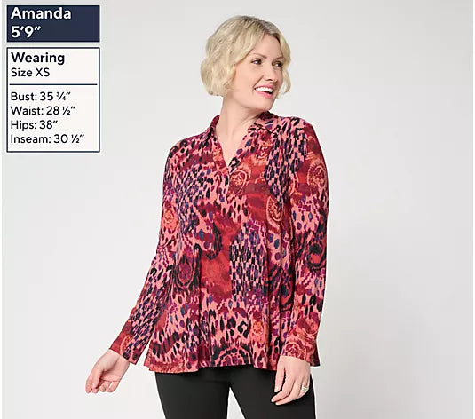 Women with Control Printed Knit Top