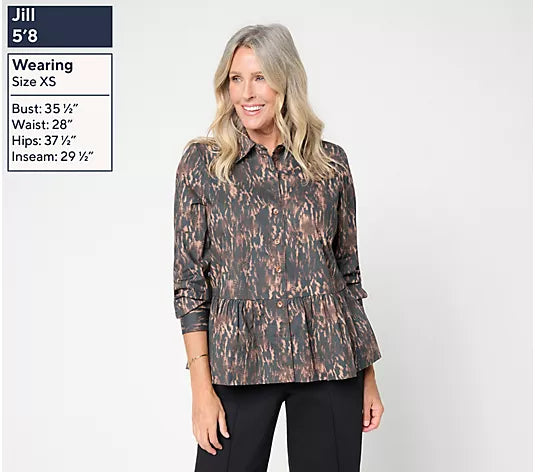 Women with Control Poplin Button Up Shirt