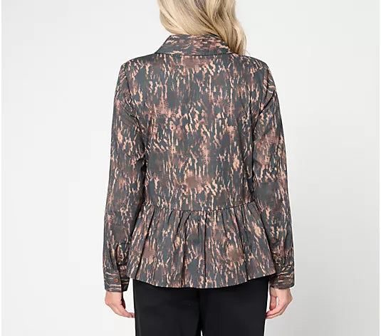 Women with Control Poplin Button Up Shirt