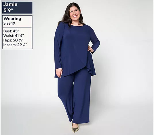Women with Control Regular Como Jersey Wide Leg Set
