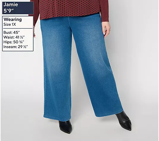 Women with Control Prime Stretch Wide Leg Full Length Jeans