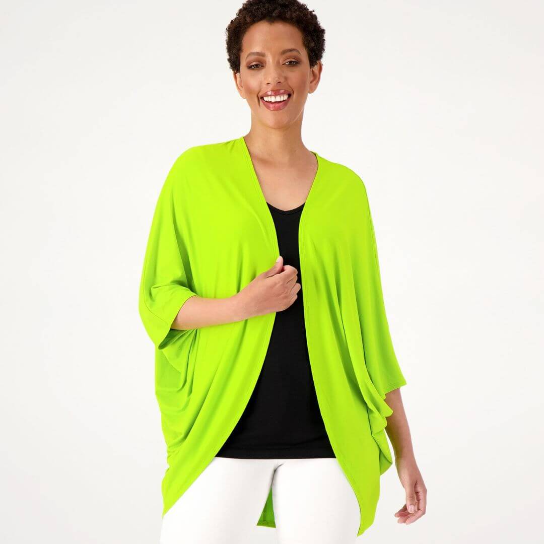 Yummy Jersey Batwing Cardigan in Perfect Pear