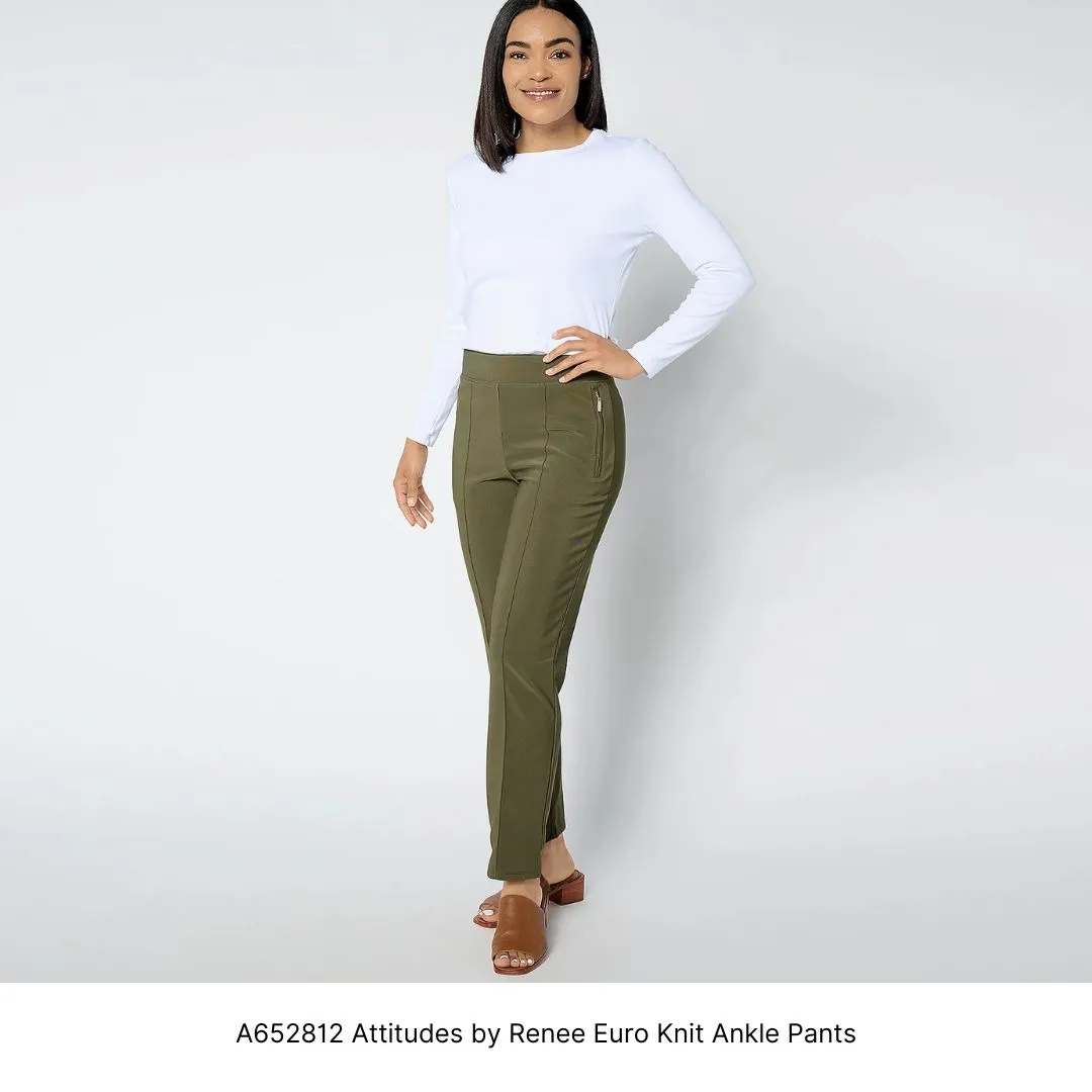 A652812 Attitudes by Renee Euro Knit Ankle Pants