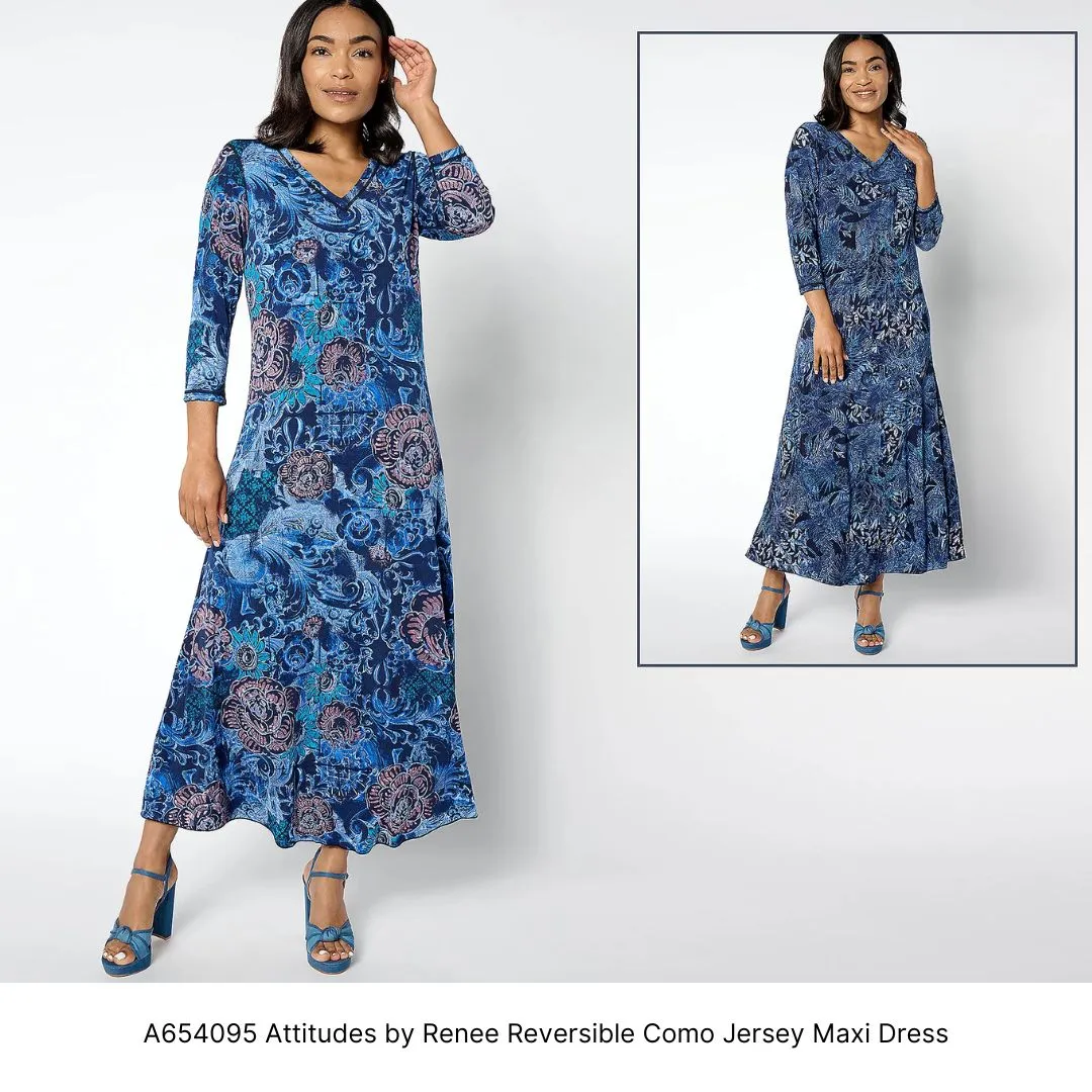 A654095 Attitudes by Renee Reversible Como Jersey Maxi Dress