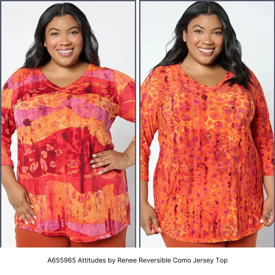 A655965 Attitudes by Renee Reversible Como Jersey Top