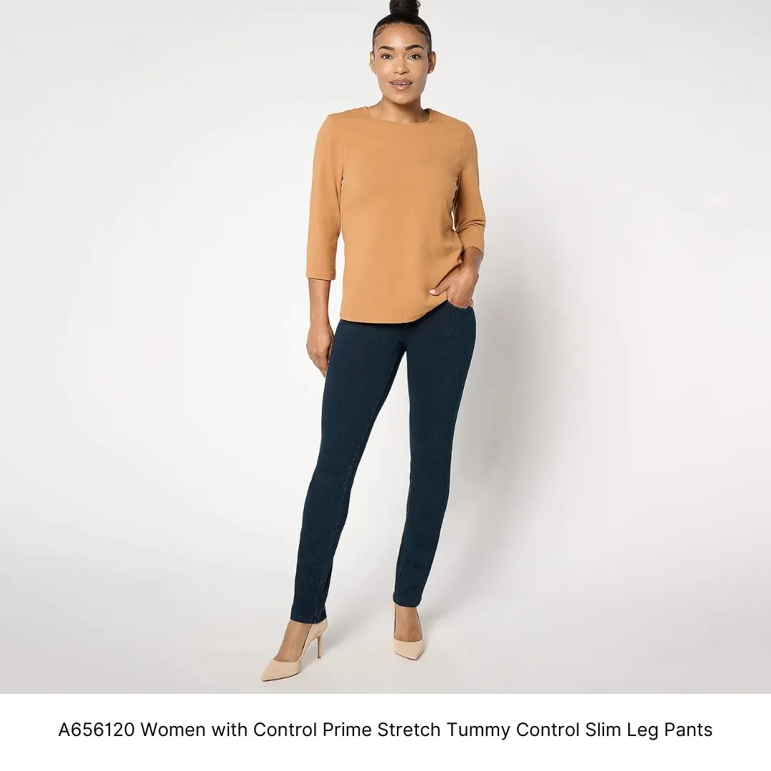 A656120 Women with Control Prime Stretch Tummy Control Slim Leg Pants