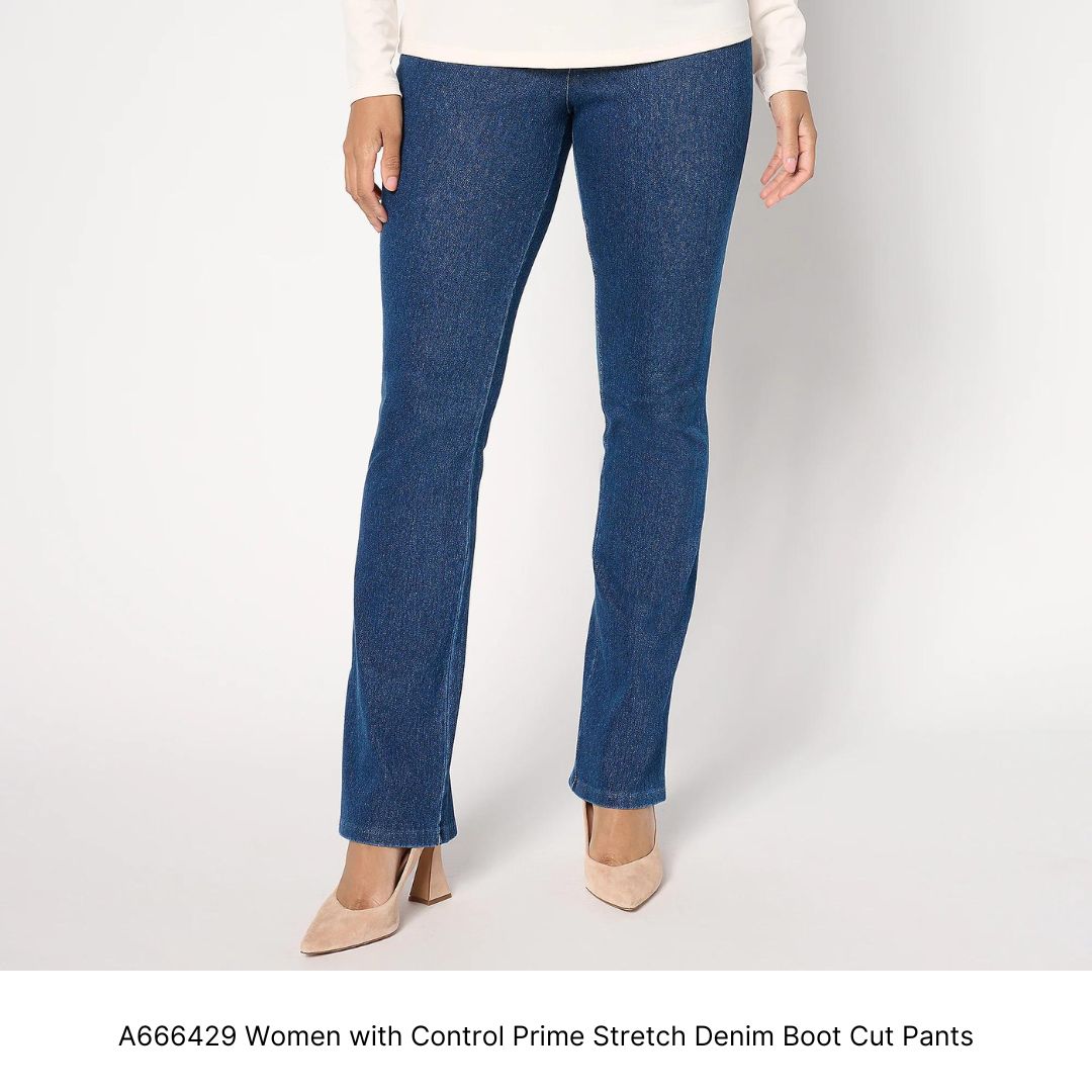 A666429 Women with Control Prime Stretch Denim Boot Cut Pants