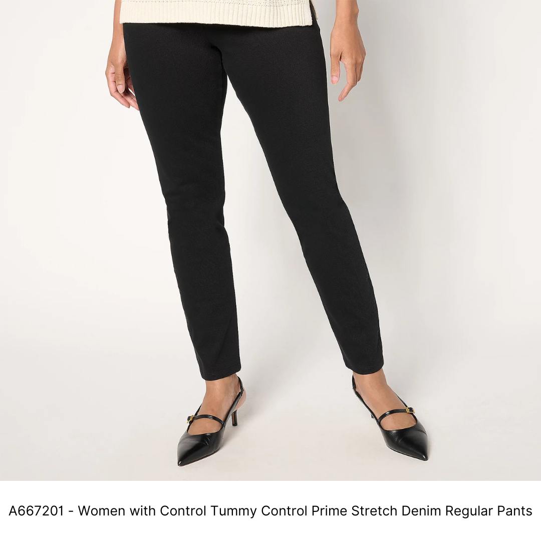 A667201 - Women with Control Tummy Control Prime Stretch Denim Regular Pants